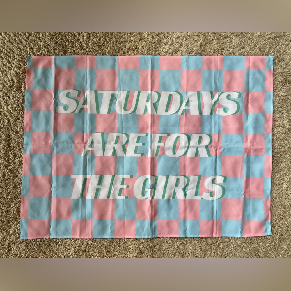 Pink and Blue Checkered Flag